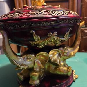 Vintage Ornate Elephant Decorative Bowl